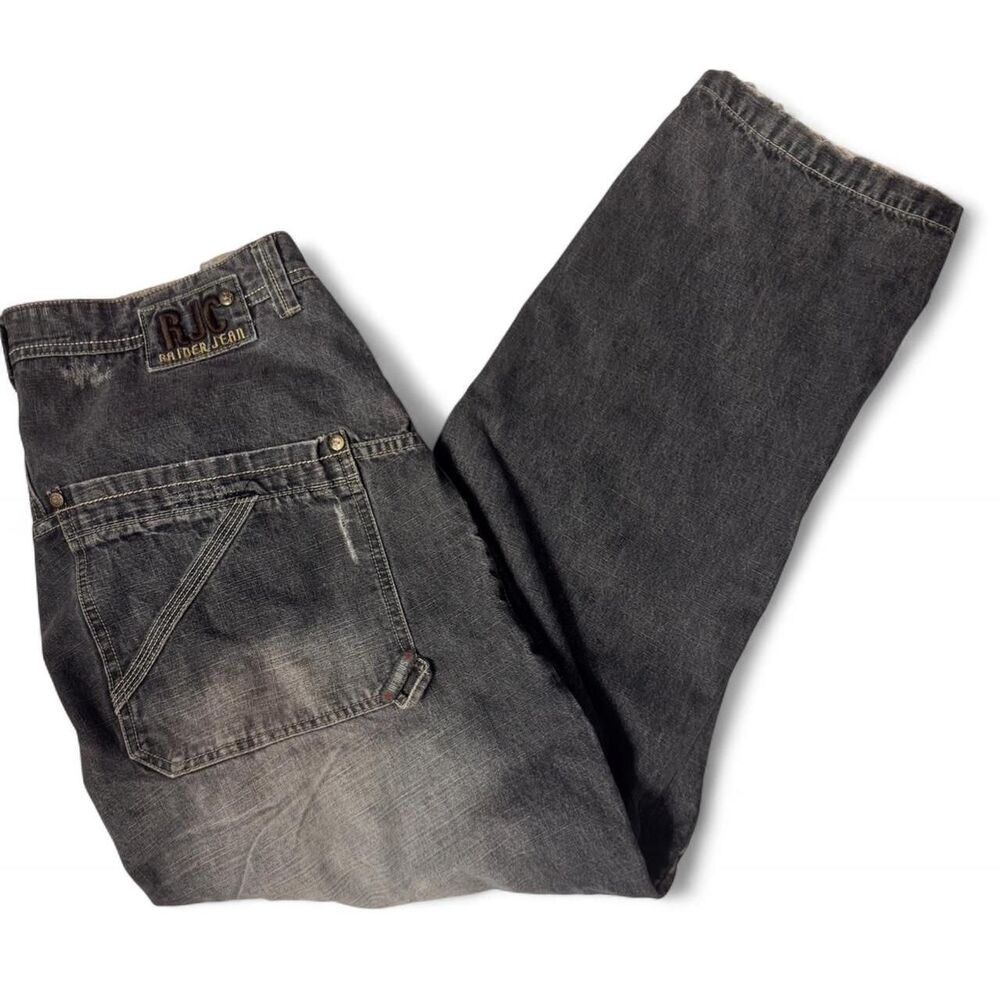 Nfl Men's Grey and Black Jeans